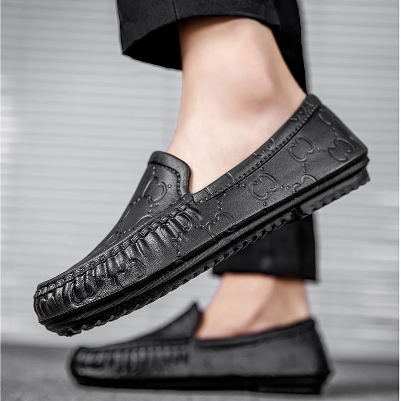 

Factory Wholesale Cheap Price Men Comfortable Moccasin 2022 Spring Casual Driving Shoes Non-Slip Flat Fashion Loafers Shoes, Black