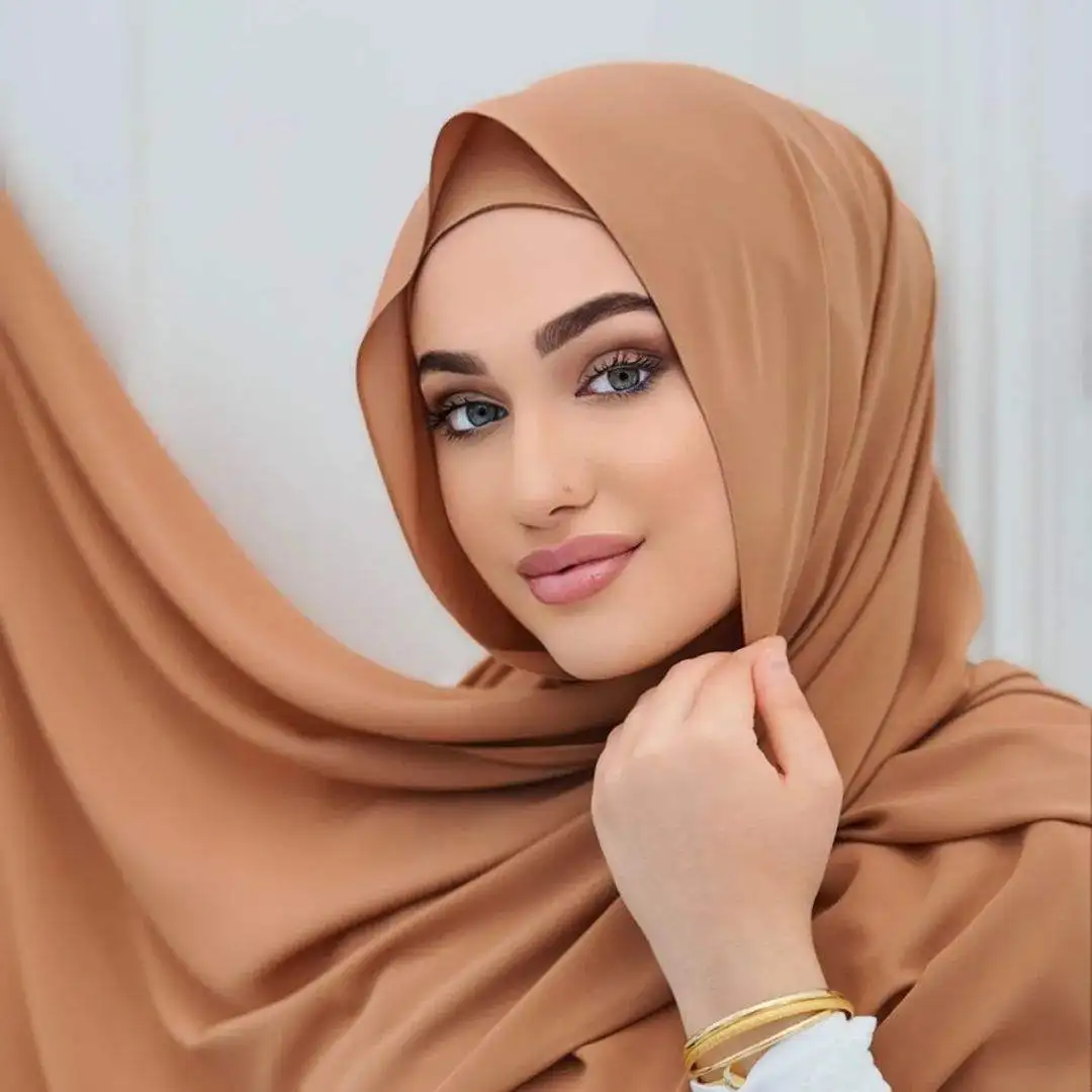 New Finest Hijab Prefect Matching Heavy Chiffon Hijab Set Matching Color Chiffon Hijab With inner cap for women shawls scarves