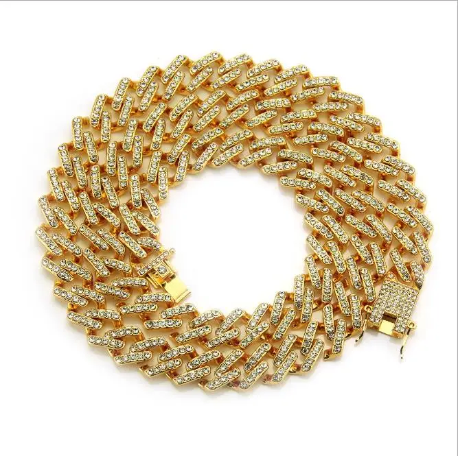 

Women Necklace Bling Pink Zircon Charm Men Hip Hop Chain Jewelry