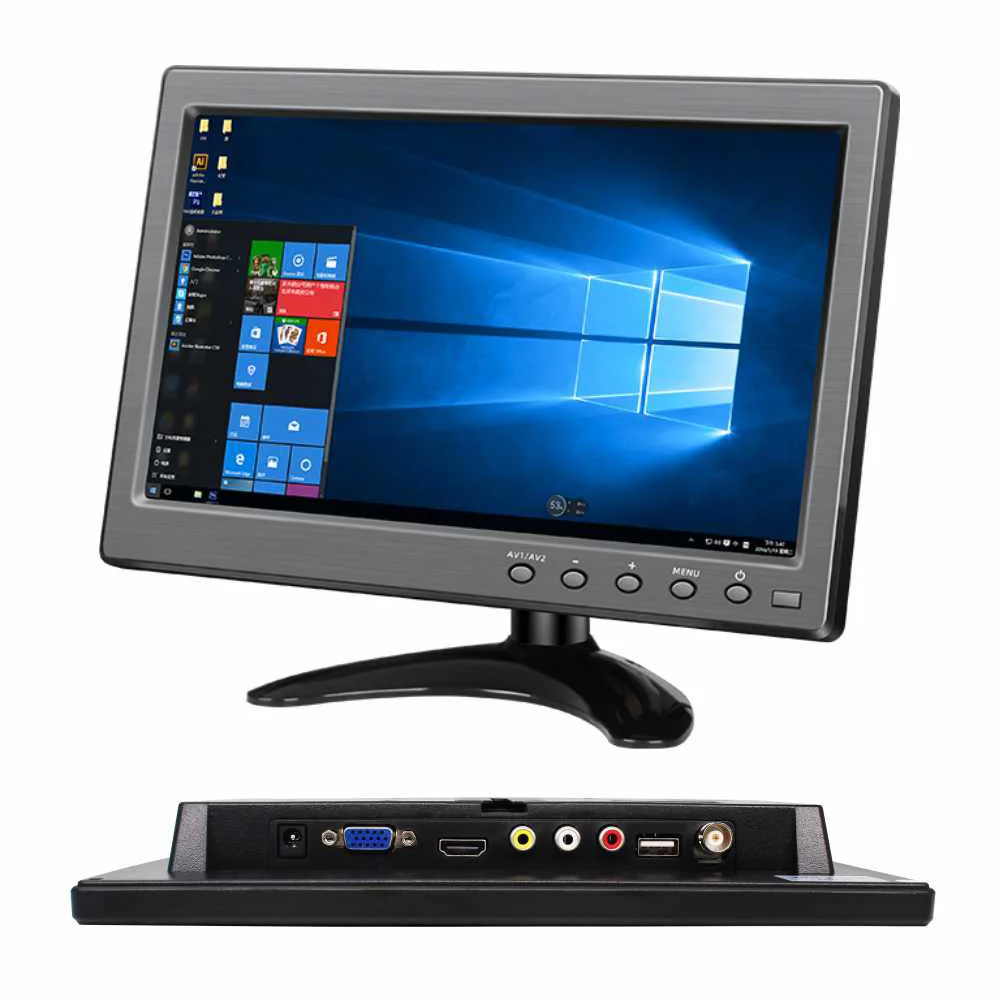

Muti-function Monitor 10 Inch with HD-MI VGA AV Input High Quality 1024x600 Desktop LCD TFT Screen Para Carrotpu Tube Display