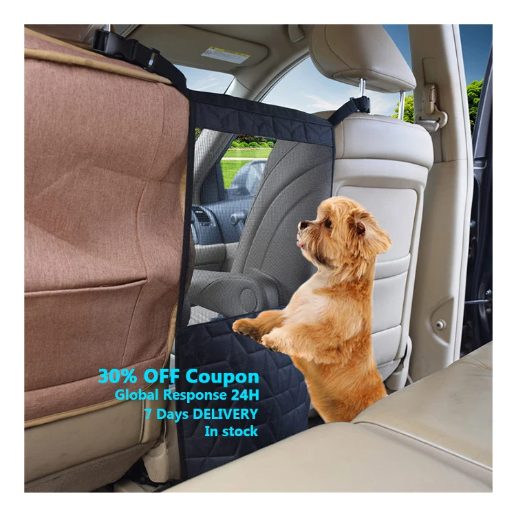 

New Arrival Sublimation Custom Safety Durable Quilted Car Pet Barrier Dog Car Back Seat Barrier For Most Cars, Black