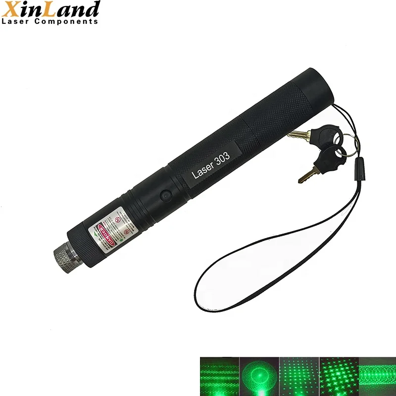 

Xinland Rechargeable Green Flashlight Laser 303 Pointer Sight with Five Tips