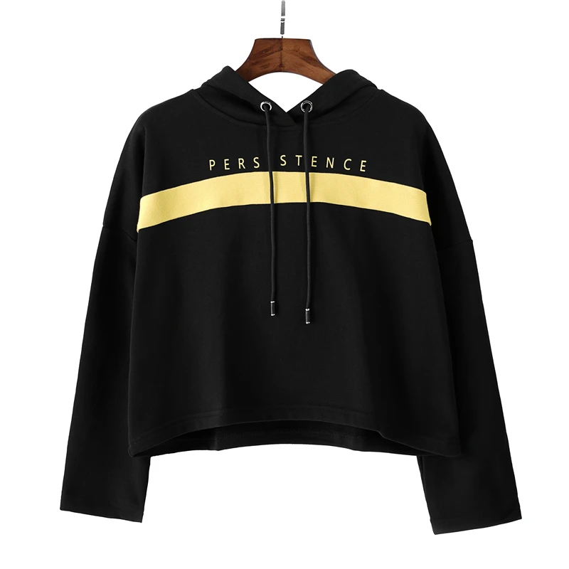 

Rummandy Women yellow stripe black Pullover Custom print design Crew neck Womens string tape Sweatshirts, Customized color