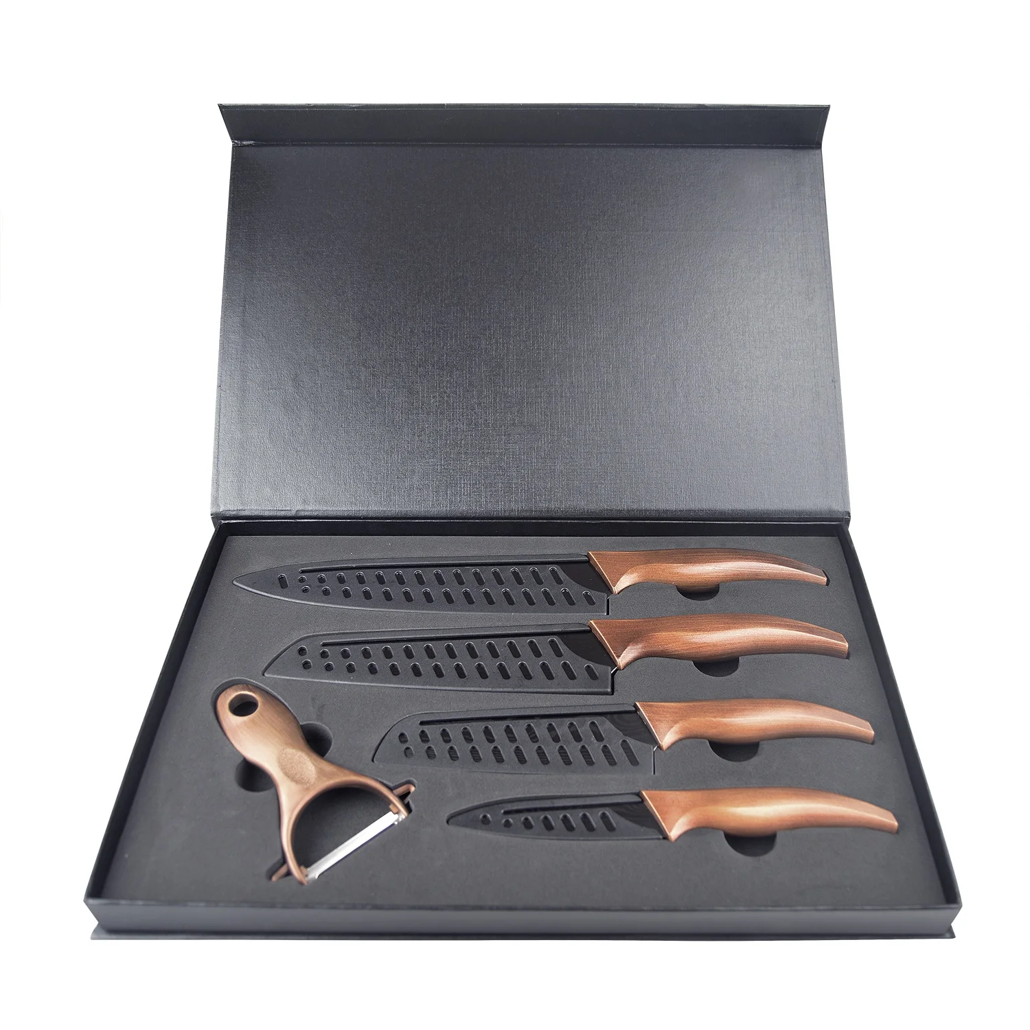 

custom luxury gif box japanese meat chef kitchen tools stainless steel forged knife set