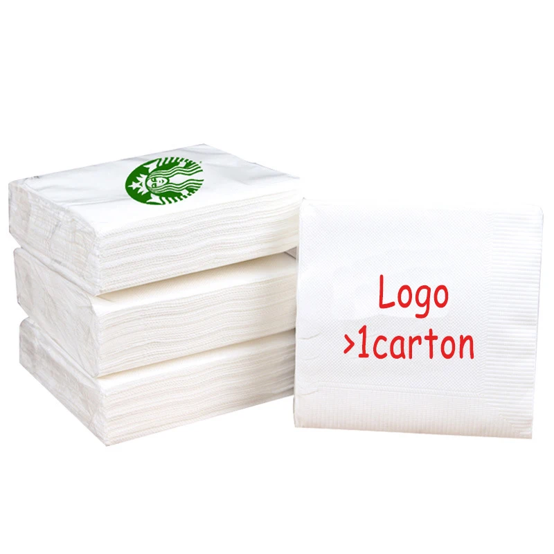 

custom logo print restaurant bar paper facial tissue napkin