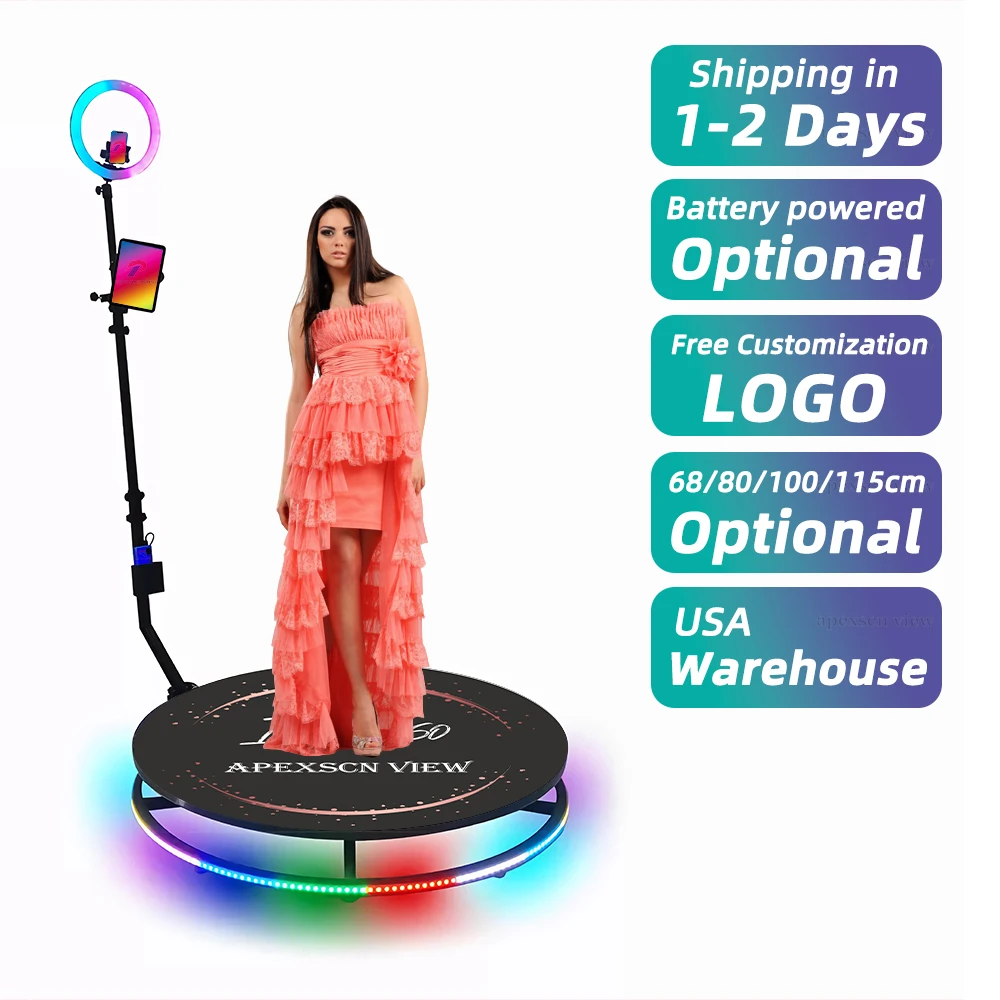 

360 Photo Booth Rotating Machine Selfie Automatic Spin Video Booth with Software Logo Customization photo booth 360 prix