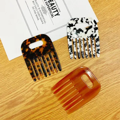 

2021 Cellulose Acetate Pocket Makeup Comb Anti-static Custom Logo Color Wide Tooth Hair Combs Brush, Picture