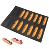 Silicone Non-stick Perforated Silicone Baguette Bread Form Mold Black 16 Cups