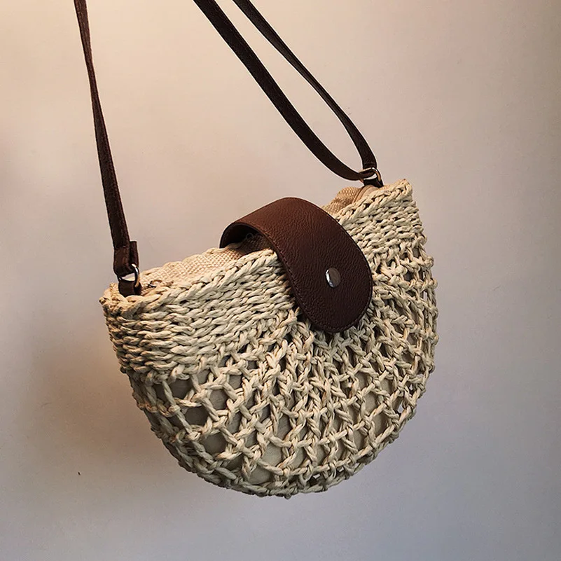 

wholesale rattan purse beach bag beach bag straw women hanbags, 2 colors available