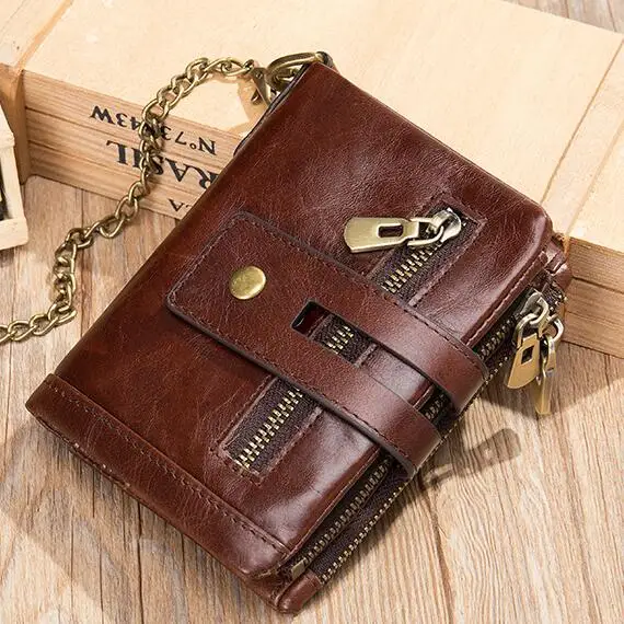 

Westal 7515 portefeuille rfid Genuine Leather Male Purses Zip Coin Pocket Men Crypto Wallet Money Clip Card Holder Men Wallet