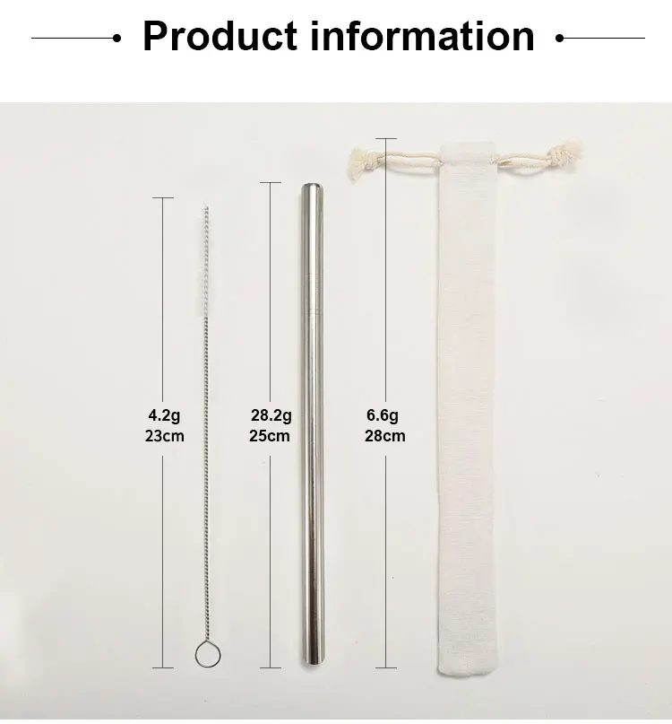 Eco-friendly reusable oblique incisions metal drinking straws colorful sharp tip bubble tea straw stainless steel with pouch