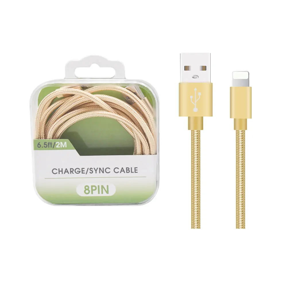 

Free samples Braided 2a 2m/6.6ft Charger Cable Fast Charging Usb Data Cable For Iphone Cable