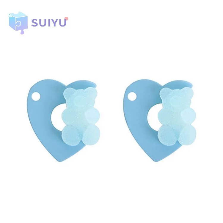 

Creative Design Jelly Candy Cartoon Cute Little Bear Sweetheart Girl Kawaii Earrings Gummy Bear Earrings for Girls, Blue