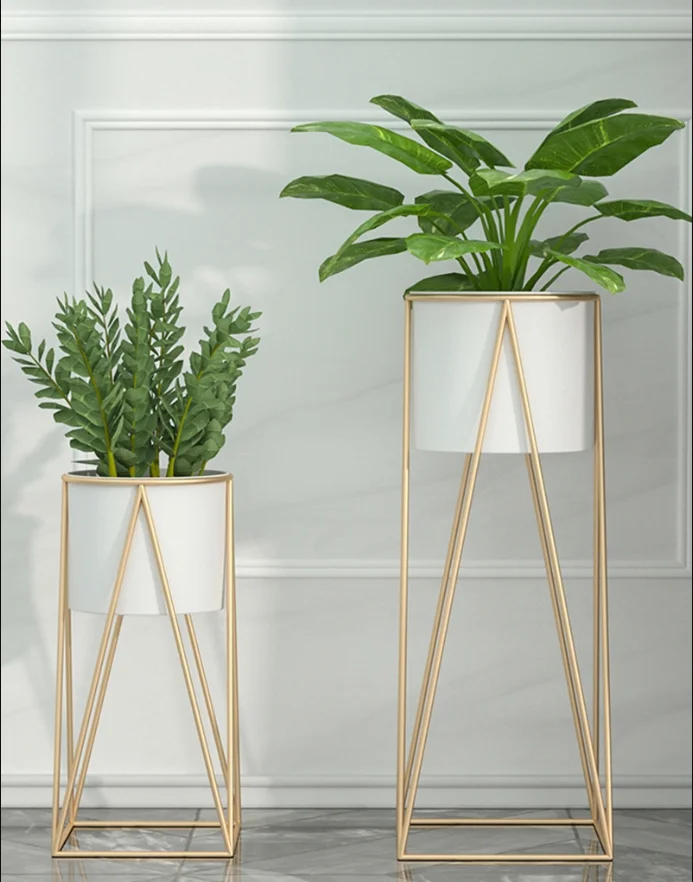 

Nordic minimalist iron flower stand indoor living room floor type plant flower pot stand