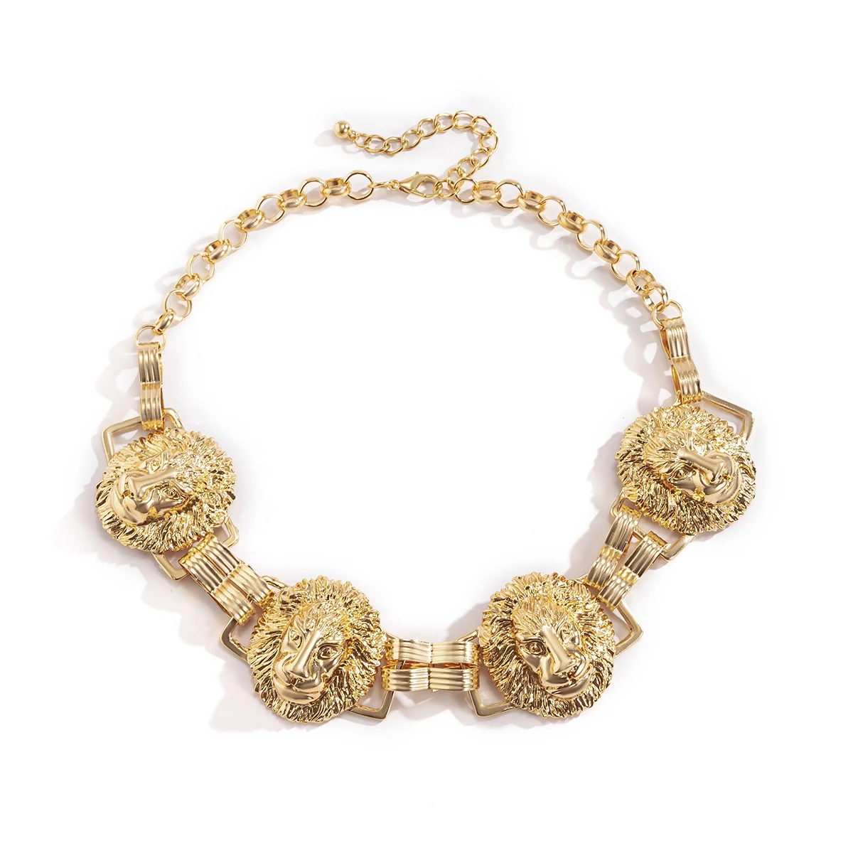 

Wholesale womens fashion accessories gold lion head punk collar necklace jewerly