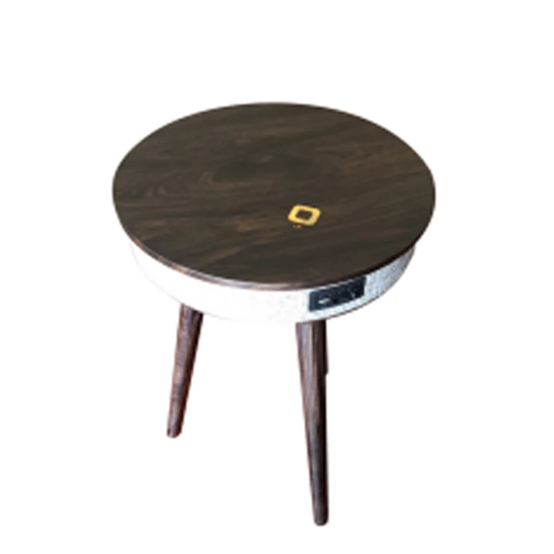 

10WX2 side table wireless speaker wood bedside table speaker wireless charging Walnut speaker table