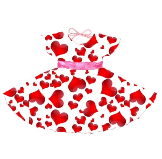 

Hot sell Valentine Clothing baby girls Heart shape printing twirl dress kids boutique clothing, Picture shows