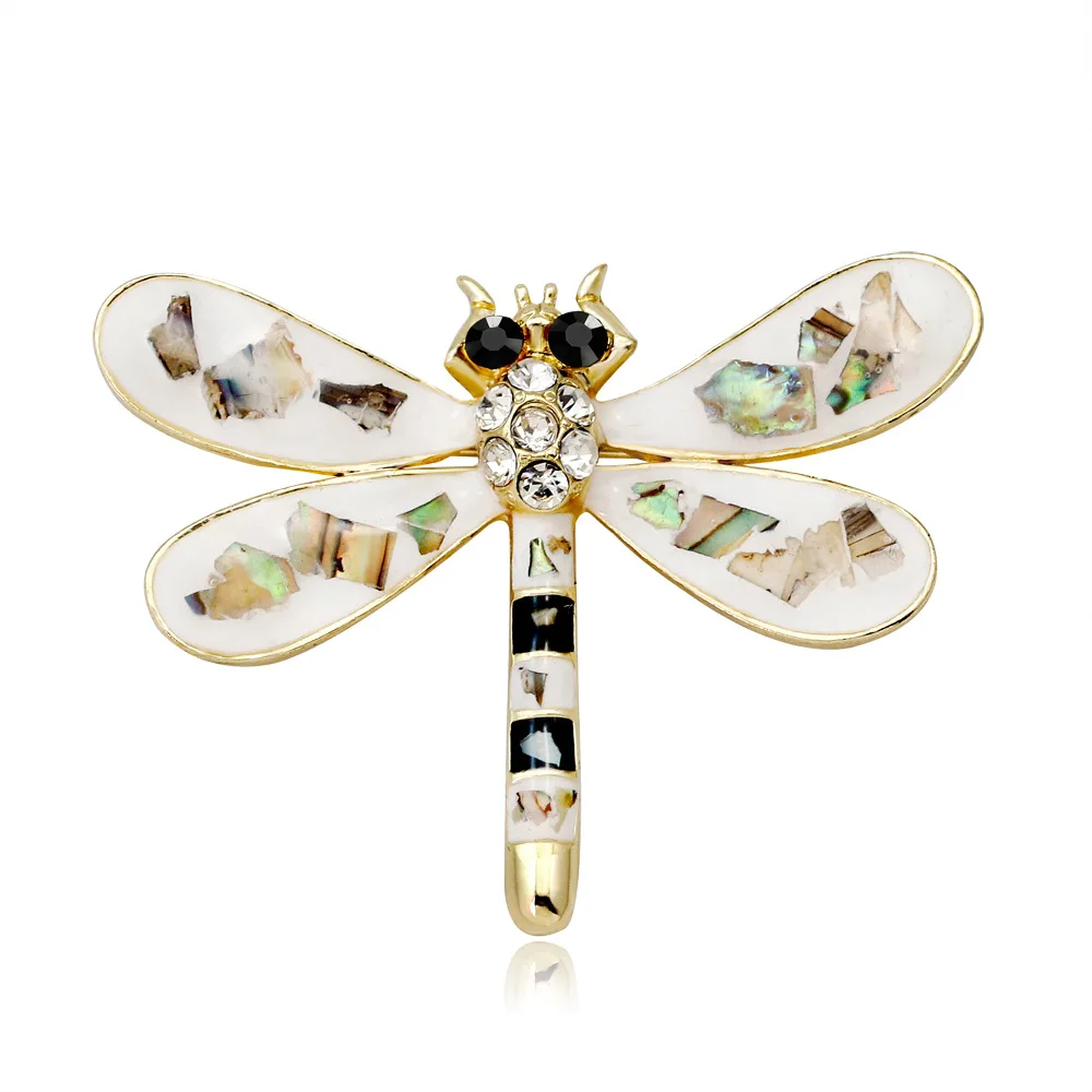 

Creative Animal Design Brooch Natural Shell Material Dragonfly Clothing Brooches Jewelry, Colors