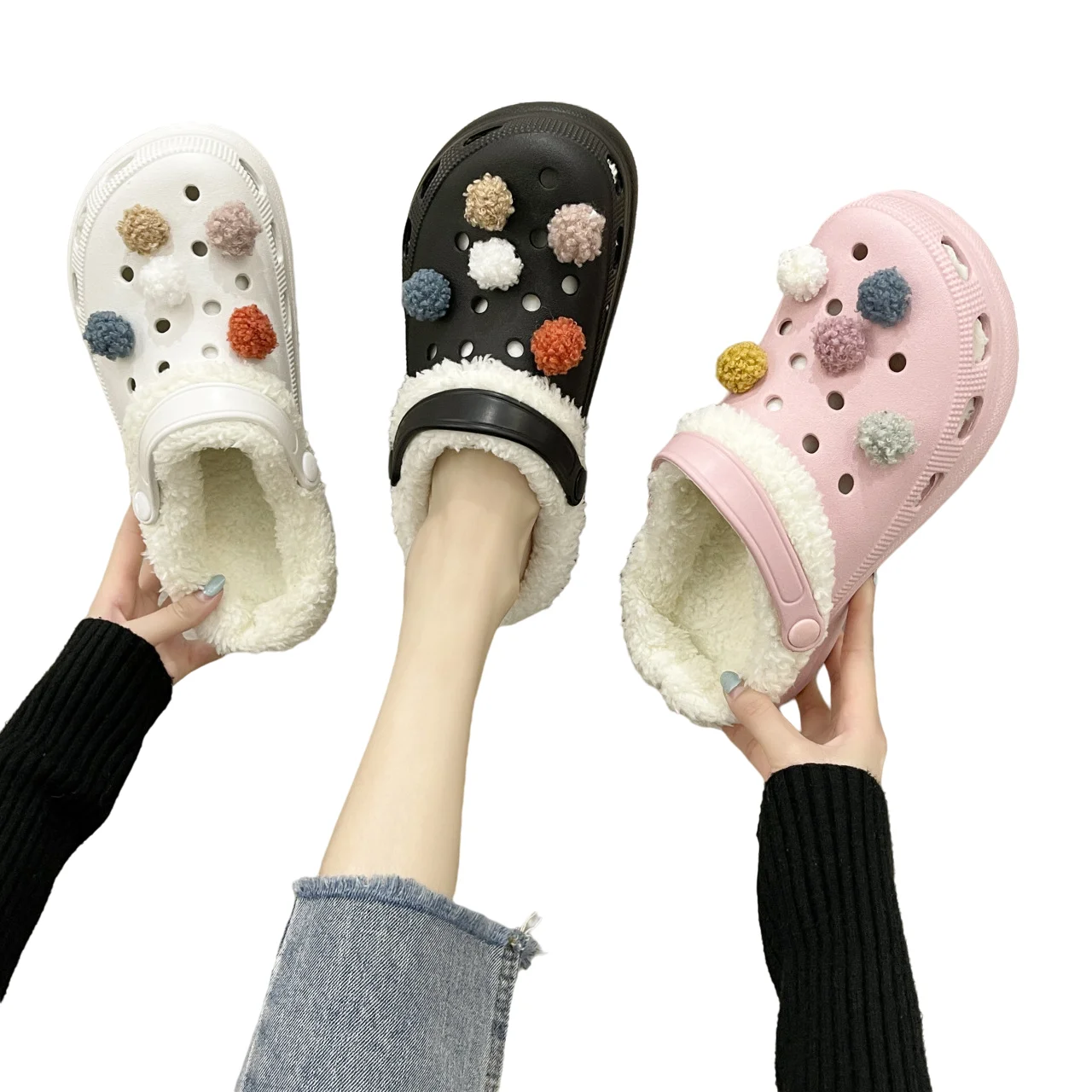 

2021 winter fashion faux furry fur Shoes For Women Eva Clogs ladies Slippers Women's Clogs designer sandals clogs shoes