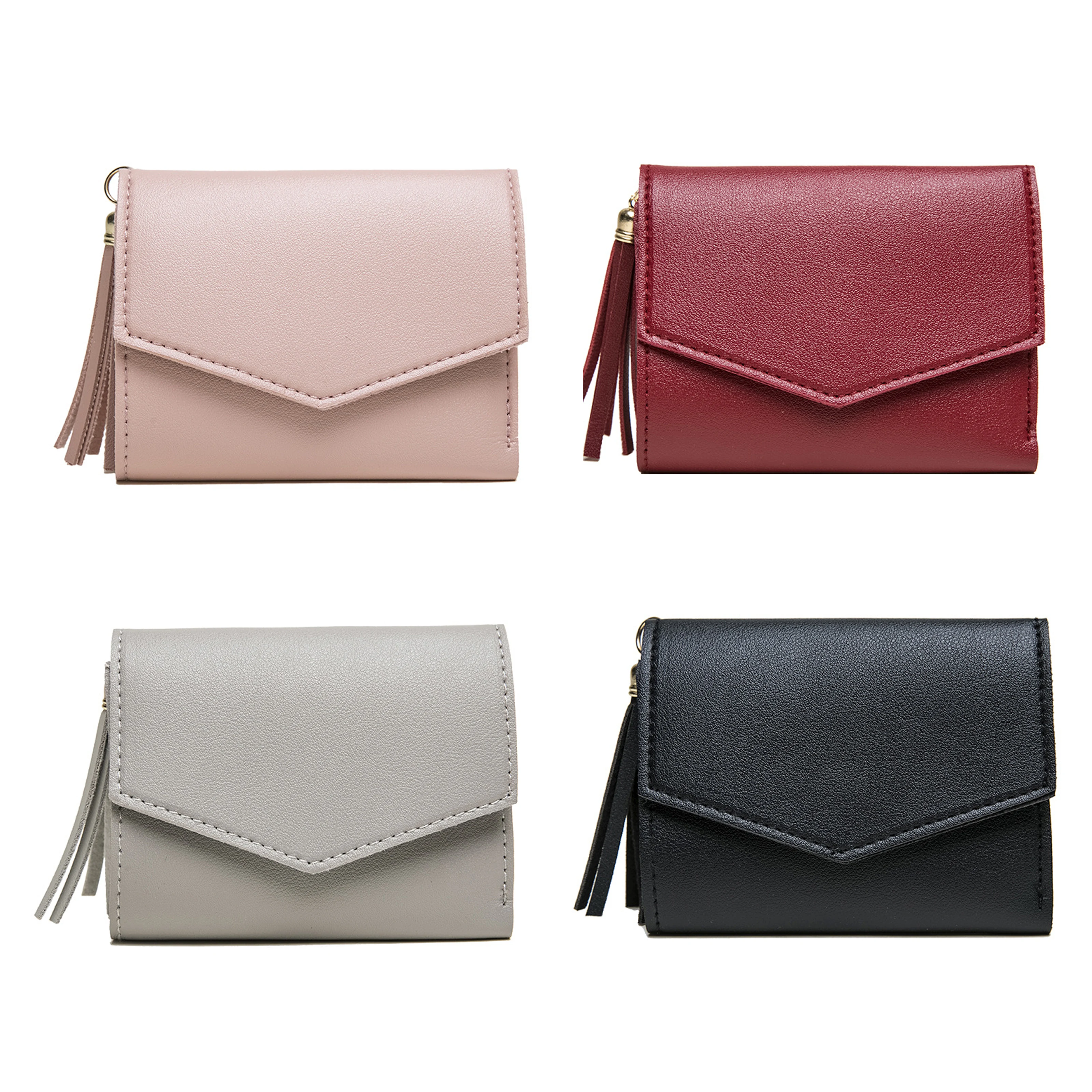 

Women Small Fashion Brand Leather Purse Ladies Card Bag For Clutch Female Purse Money Clip Tassel Wallet