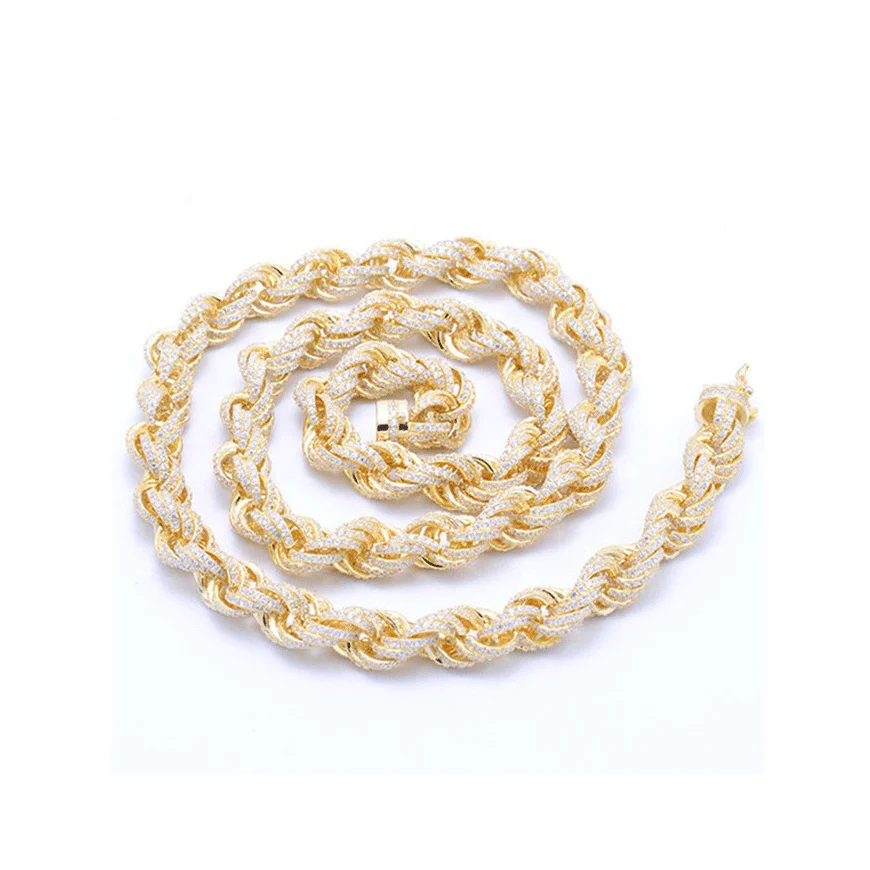 

Top Jewelry CZ Cuban Link Chain Custom 925 Sterling Silver Rose Gold Plated Bracelets, Silver color