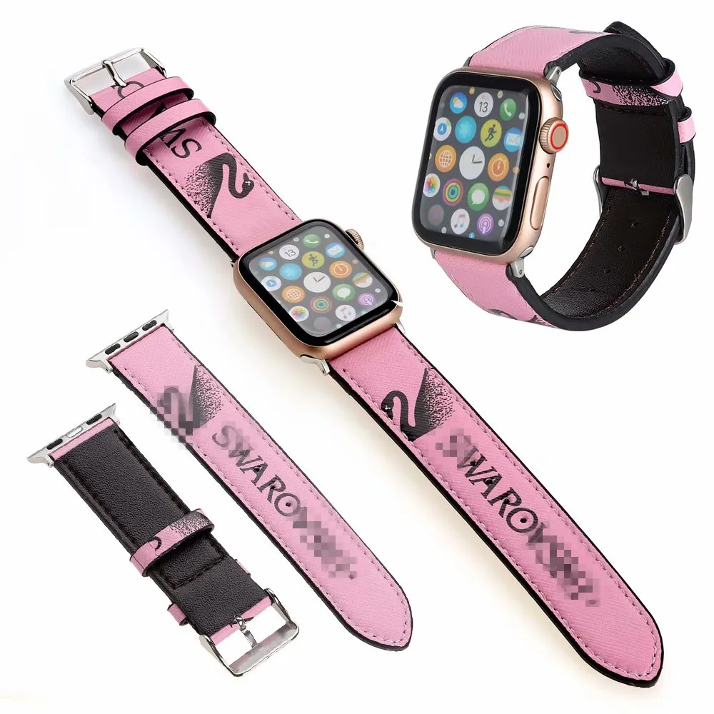 

Luxury leather smart watch strap for Apple iWatch series 6 5 4 3 2 1 designer bandas de relojes for iwatch 44mm 42mm 40mm 38m, Various colors to you choose