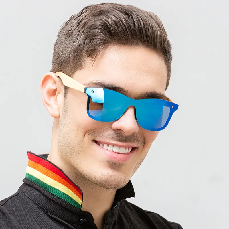 

Newest OEM Fashionable Mirror Frameless Custom Polarized Wooden Sunglasses, Customized available