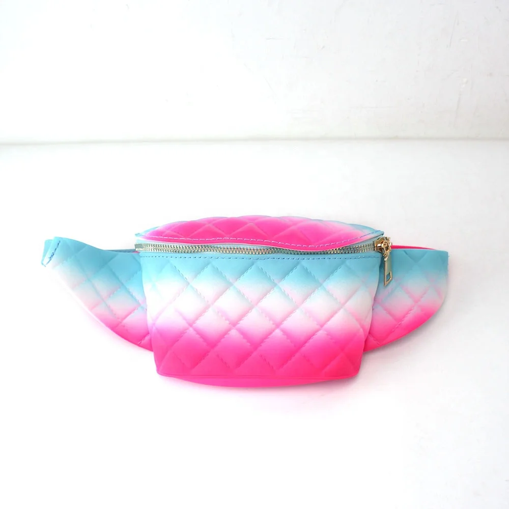 

2021 New Fashion Design Water Proof Waist Bag Candy Color Fanny Pack Lady Waist Belt Bag Jelly Purse