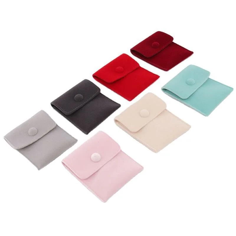 10pcs Custom Logo Printed Small Velvet Jewelry Pouch Bag Cotton Design Suede Envelope for Small Leather Packaging Printing