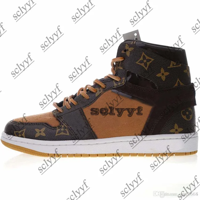 

OW x Louis x 1 High OG men women sneakers fashion casual sports shoes basketball shoes