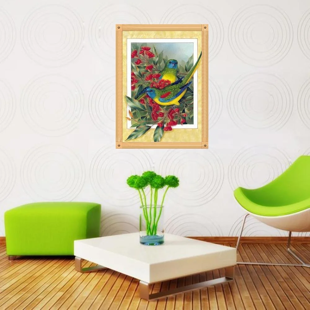 
High Quality Amazon Hot Sales Round 5D Diamond Painting Bird Point Drilling Embroidery Interior Decoration Painting Wholesale 