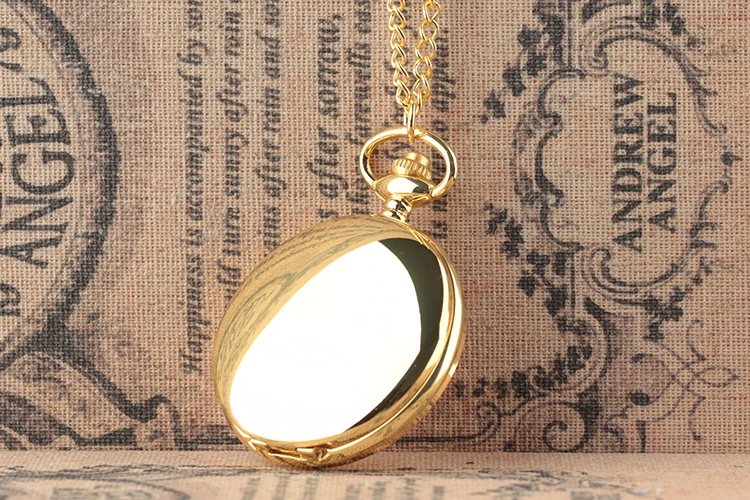 
OEM Engraved Gold tone Steel Vintage Antique Style Pocket Watch On Chain 