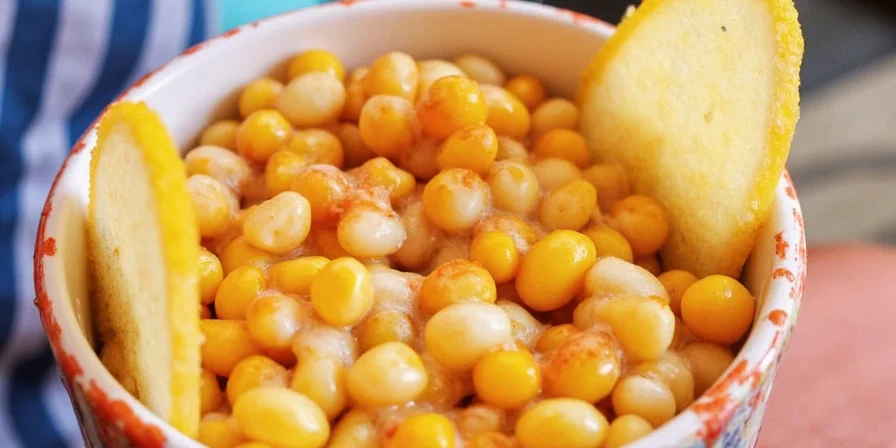Freshly made elote corn in a cup with chili powder and lime