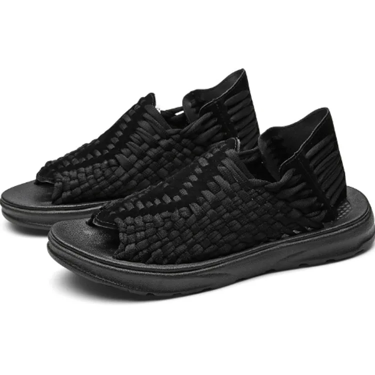 

high quality woven elastic force design unique slippers casual fashion open shoes for men custom men slipper