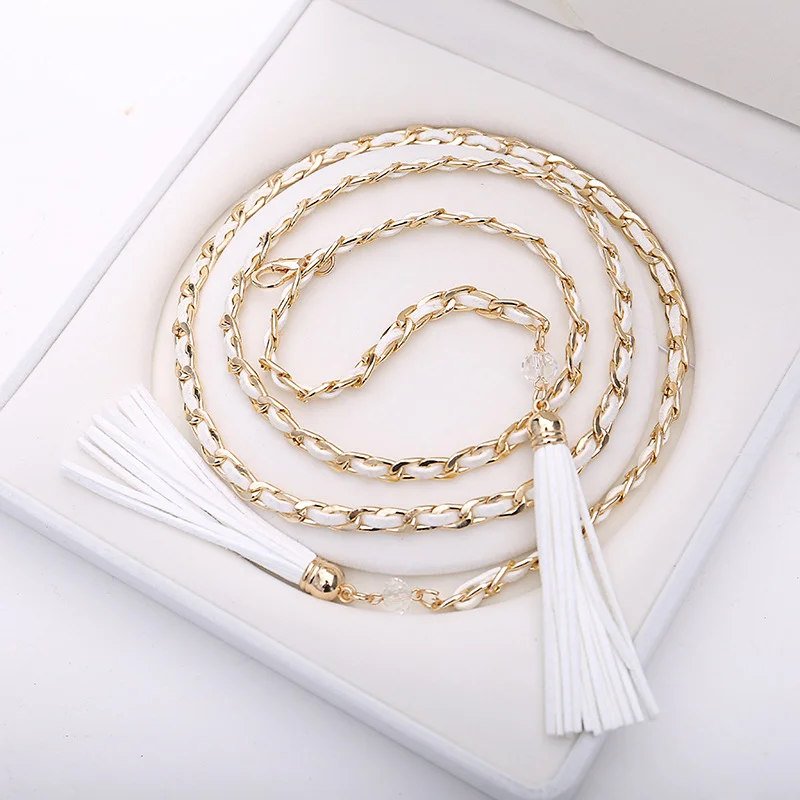 

Factory wholesale custom fashion metal gold waist chain female wild dress clothing belly chain belt