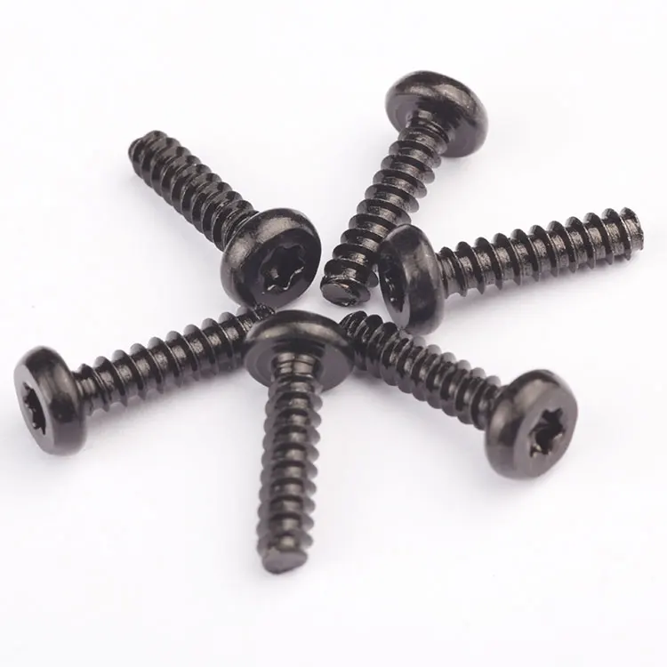 1032 4 M2.5 M3 M8 Round Pan Head Thread Forming Six Lobe Pin Black