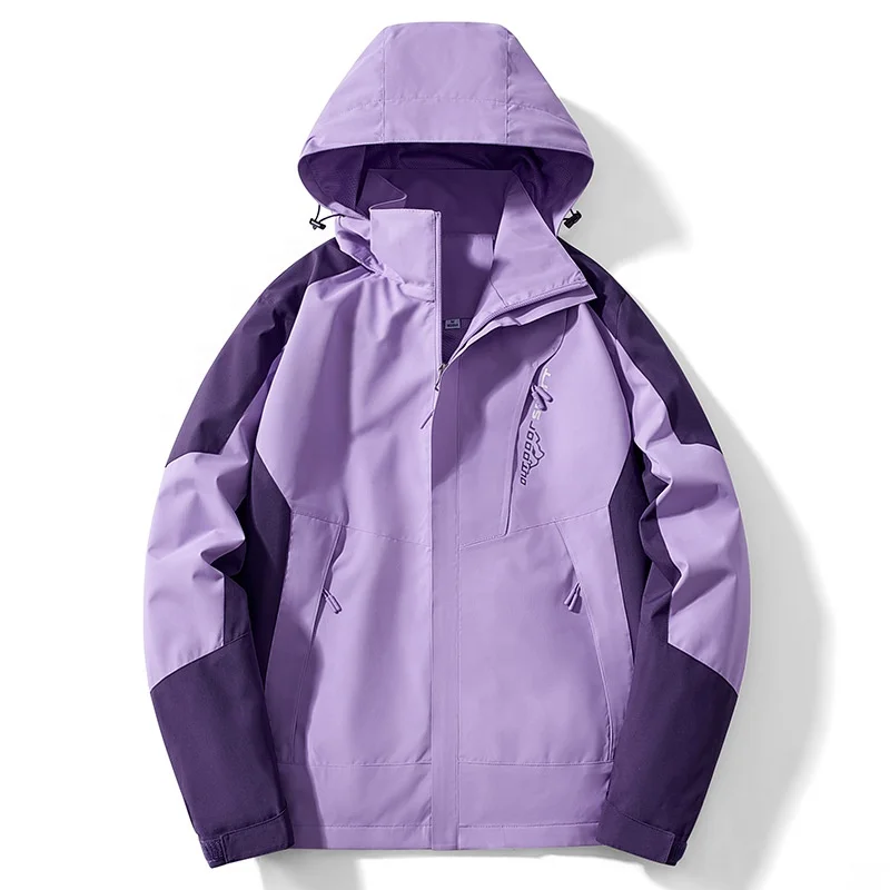 Detachable Hooded Outdoor Sport Hiking Jacket Breathable Windbreaker Waterproof Coat for Men Women