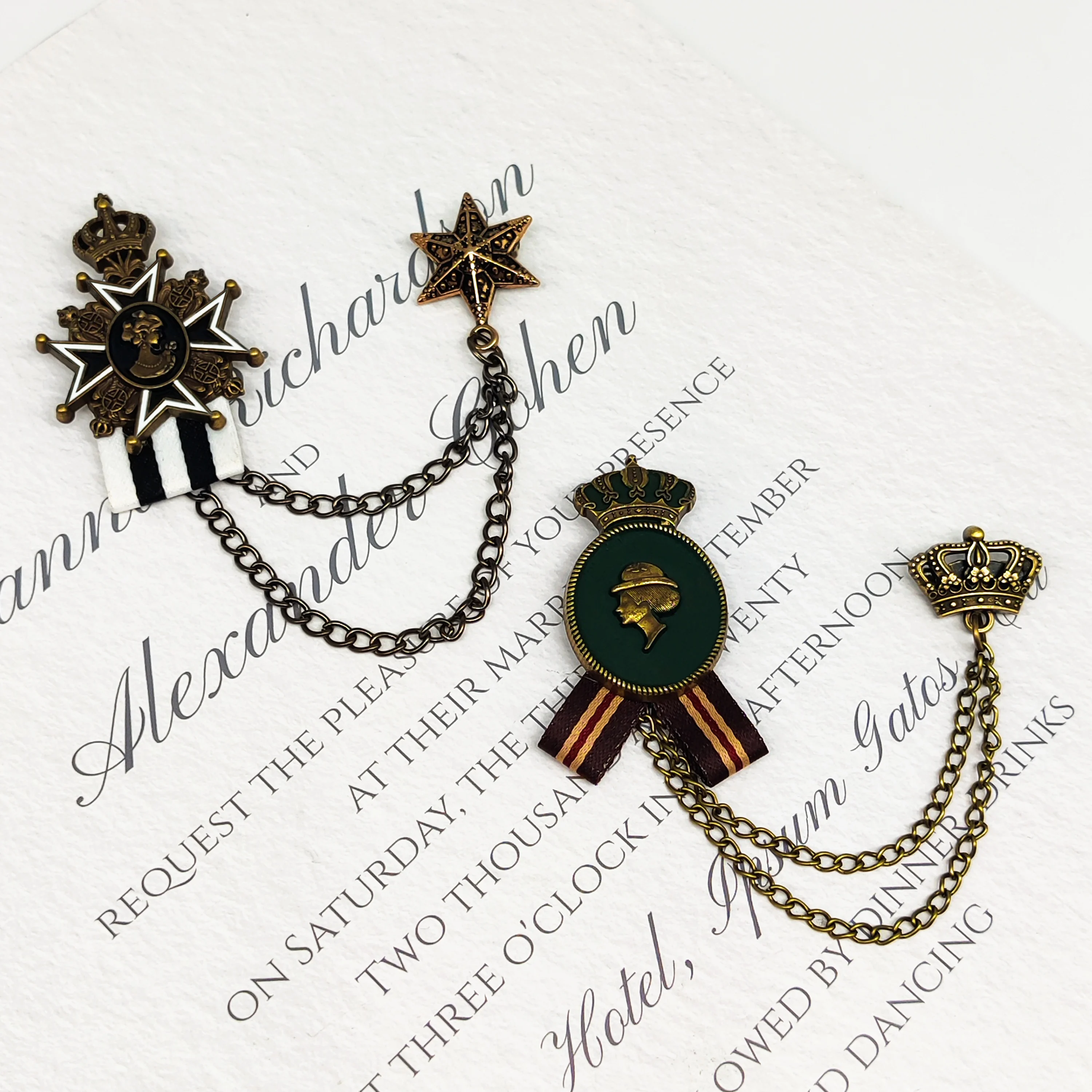 

Factory wholesale brooch needle cross tassel chain suit decorative brooch