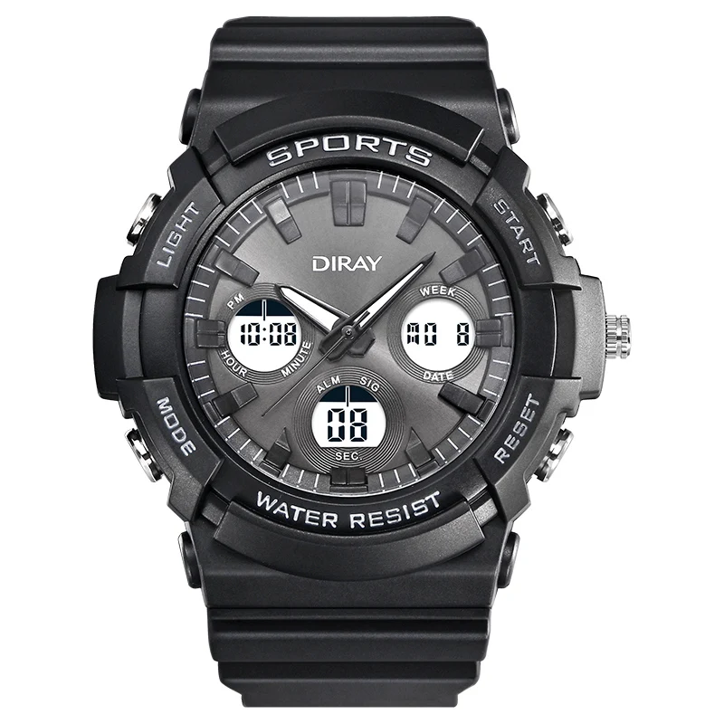 

Yiwu Factory New Design DIRAY 357AD Sport Men Digital Watch Fashion Women Wristwatch Waterproof 5ATM, Picture