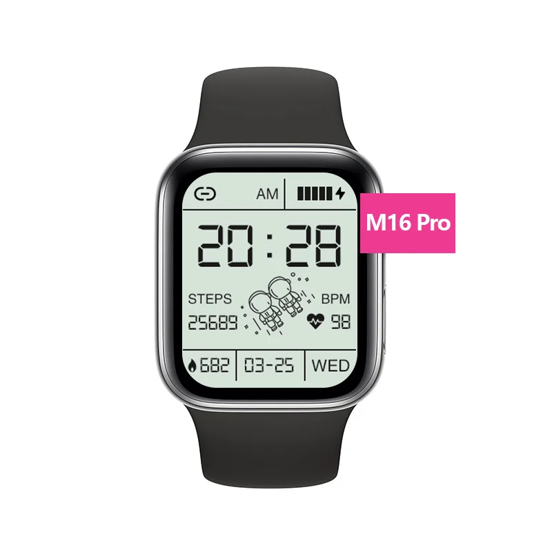 

M16 1.75 inch Smart Watch Men Full Touch Fitness Tracker Blood Pressure Smart Clock WomenSmartwatch for xiaomi huawei app le