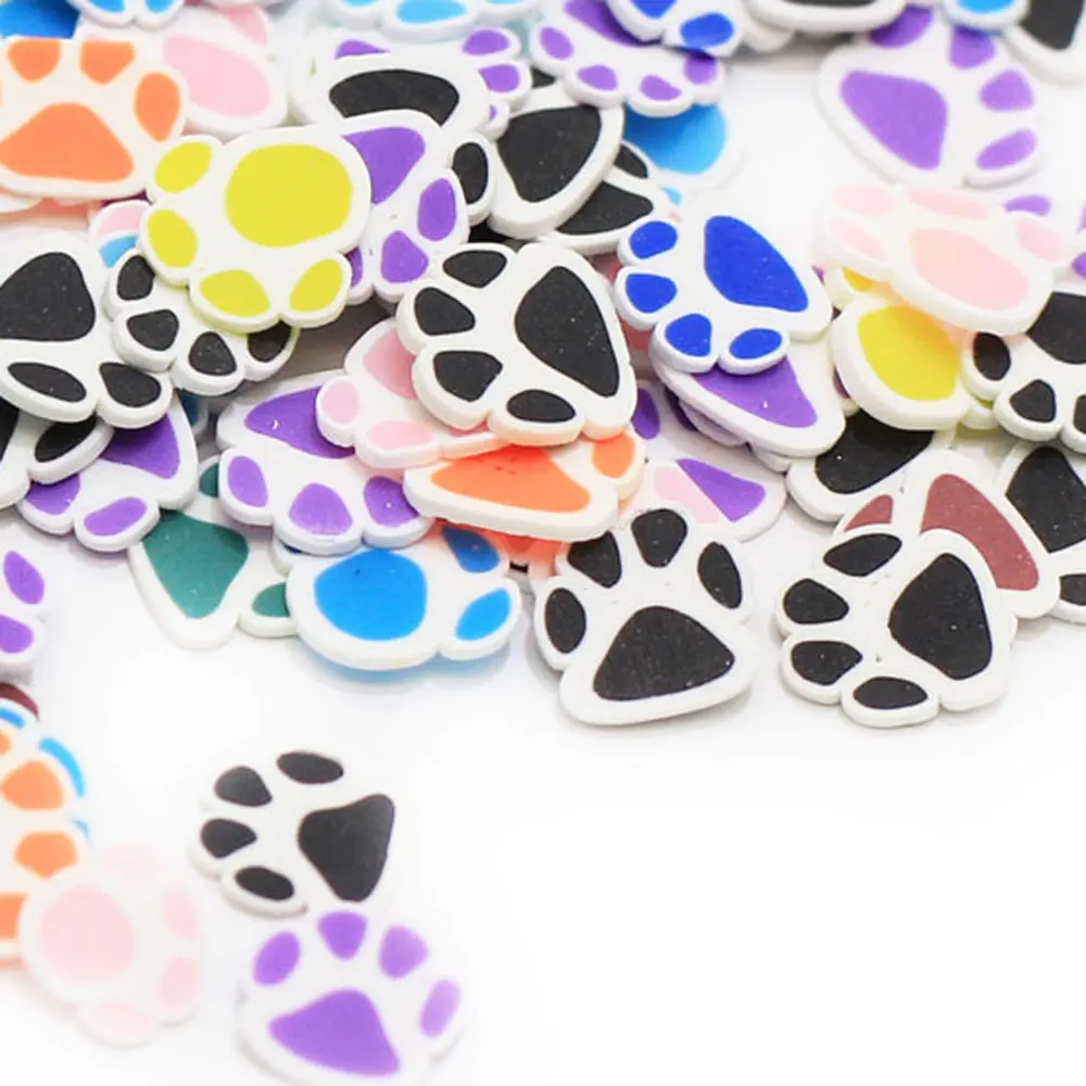 

Mixed Polymer Clay Dog Bear Paw Print Slices Sprinkles for Crafts Making DIY Slime Filling Accessories Shaker Cards Deco