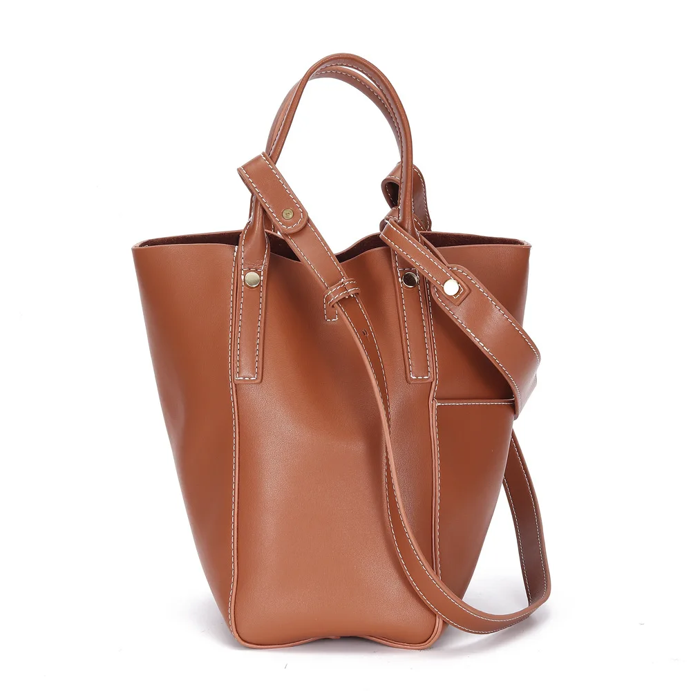 

2021 bag cow leather bags women handbags ladies OEM genuine leather handbag china women casaul bucket bag, Brown,black,yellow or as your request