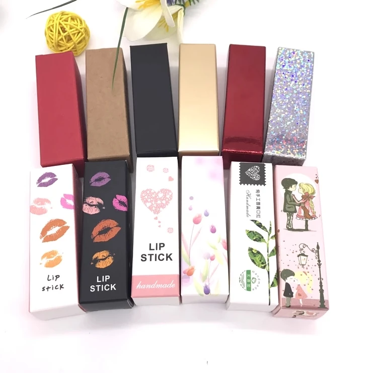 

OEM ODM Luxury custom logo eco-friendly small cosmetic beauty lip stick gloss tube paper boxes packaging