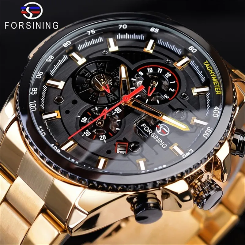 

Brand Forsining GMT1137 Cheap Men'S Stainless Steel Gold Skeleton Automatic Mechanical Wrist Watch Mens Luxury