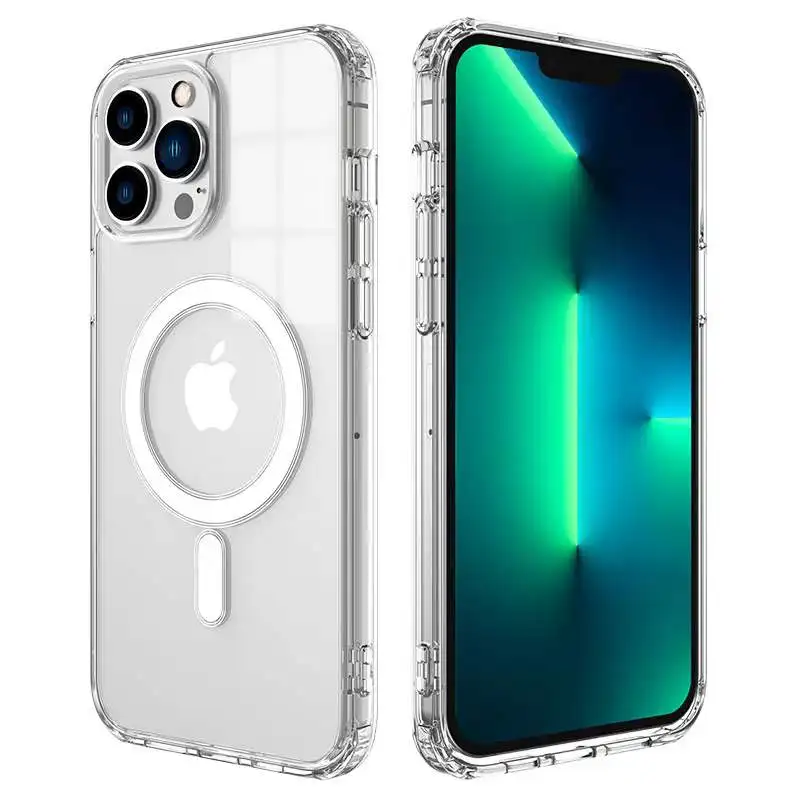 

Magnetic Wireless Charging Phone Case For iPhone 11 12 13 Pro MAX mini XR XS MAX X 7 8 Plus SE 2021 Cover Accessories, Transparent