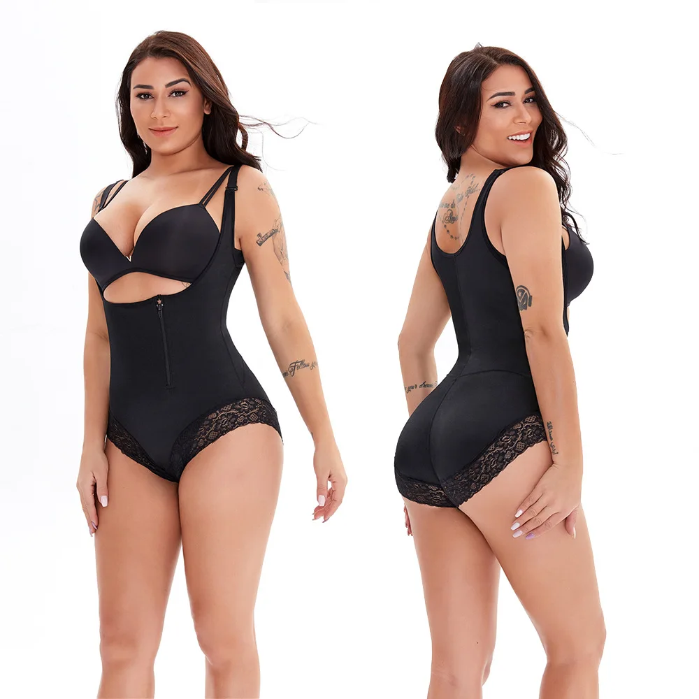 

High quality Woman's body shaper vest jumpsuits compression high waist zip corset waist trainer women 6xl tummy shaper