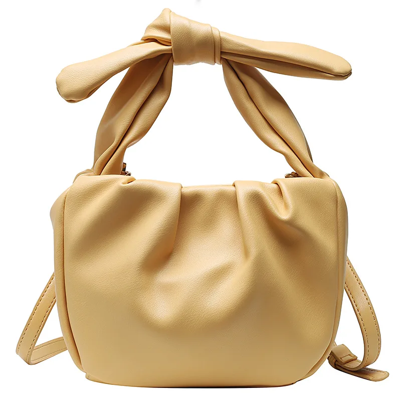 

Luxury Women Soft PU Handbag with Bowknot Girls Cloud Bag Fashion Sling Bags for Ladies Custom Shell Angelkiss Polyester Outdoor