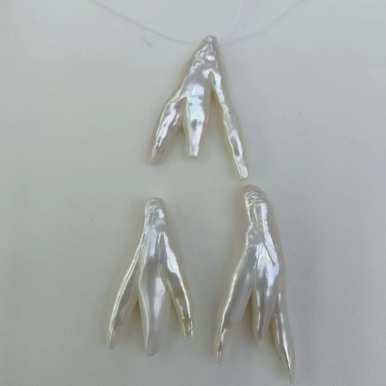 38 cm  AAA Grade Chicken Foot Shape Baroque Natural Freshwater Loose Pearl Beads .100% Nature Freshwater Pearl