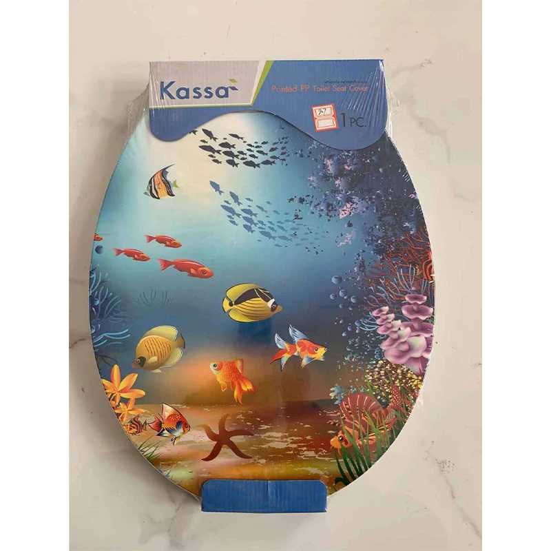 

MT-907A US Market Print Colorful Round Toilet Seat Shape and Closed Front Toilet Seat Type, White