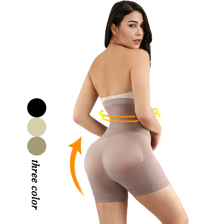 

Custom Private Label Compression Adjustable 3 Hooks High Waist Tummy Control Spandex Butt Lifter Shapewear For Women, As show
